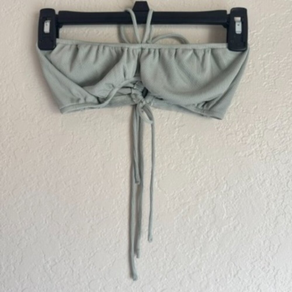Princess Polly Ribbed Strapless Set – Top & Pants, Sage Green, Size 2 - Picture 5 of 7